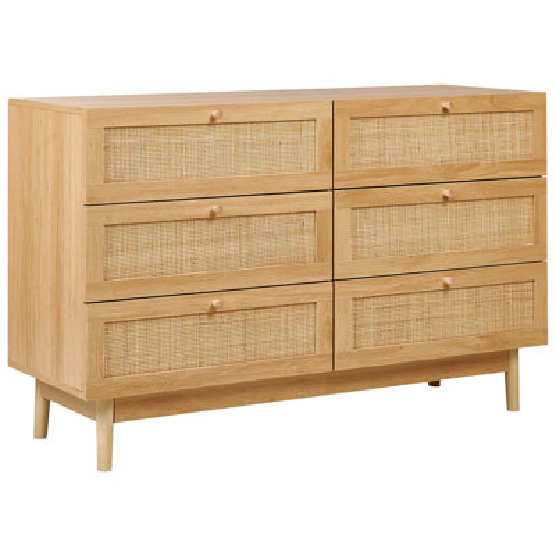 Image of Beliani 6 Drawer Chest Nivo Light Brown
