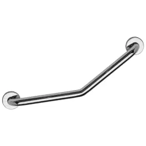 image of Croydex Stainless Steel Chrome Angled Grab Bar - 600mm