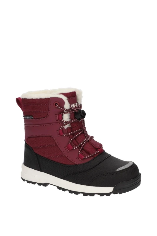 Image of Hi Tec Girls Leo Lightweight Fax Fur Winter Snow Boots UK Size 1 (EU 33) Berry HIT105-BERRY-1