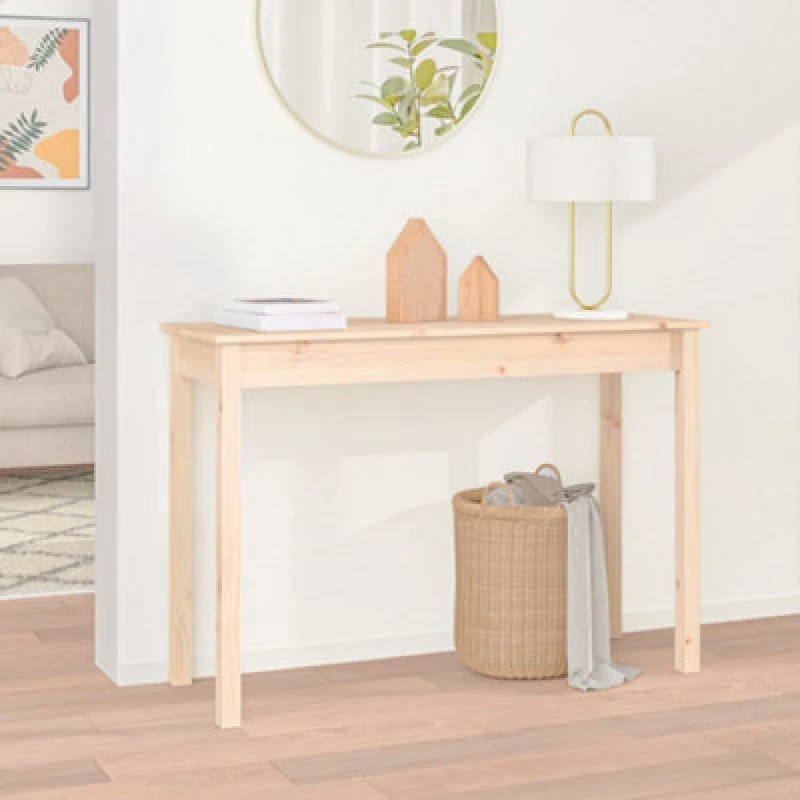 Image of vidaXL Console Table 110x40x75cm Solid Wood Pine, Brown 814239