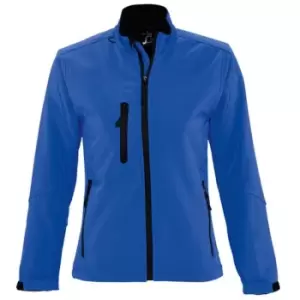 image of SOLS Womens/Ladies Roxy Soft Shell Jacket (Breathable, Windproof And Water Resistant) (S) (Royal Blue)