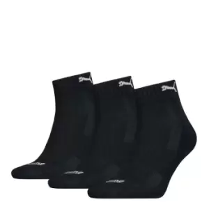 Image of Puma Cushioned Quarter Sock Black/White UK Size 6-8
