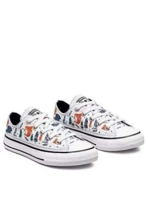 Image of Converse Chuck Taylor All Star Ox Childrens Trainer, White/Navy, Size 1