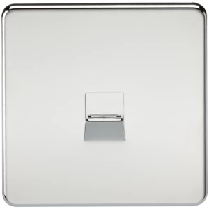 KnightsBridge Screwless Polished Chrome Telephone Extension Flush Wall Socket - main image