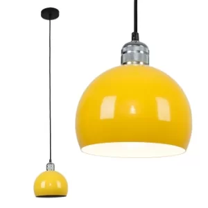 Image of Casco Chrome Pendant with Yellow Arco Shade