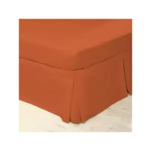 image of Belledorm Easycare Polycotton Percale 200 Thread Count Box Pleat Platform Valance, Terracotta, Single