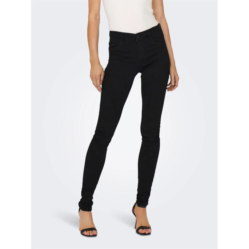 Image of Only Black Denim Onlrain Reg Skinny Fit Jeans Black Female 10R 67724UK