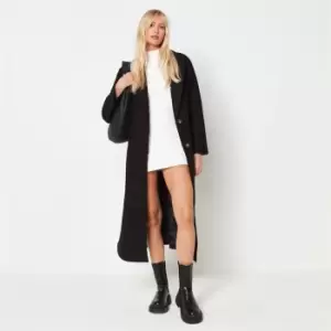 image of Missguided Side Split Formal Longline Coat - Black