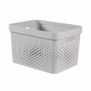 image of Curver Infinity Recycled Storage Basket 17 Litre, Dark Grey