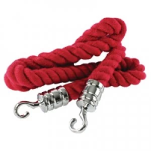 image of Albion Wine Red Rope 25x1500mm With Chrome Hooks VERRS-CLRP-CHRD