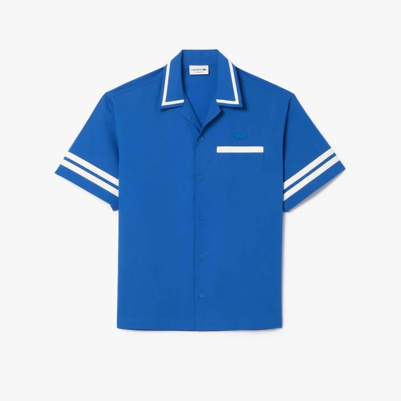 Image of Lacoste Relaxed-Fit Print Back Shirt Blue male 15