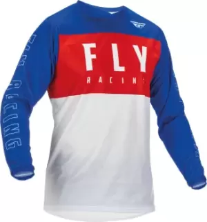 Image of Fly Racing F-16 Motocross Jersey, white-red-blue Size M white-red-blue, Size M
