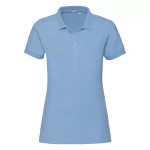 image of Russell Womens/Ladies Stretch Short Sleeve Polo Shirt (M) (Sky Blue)