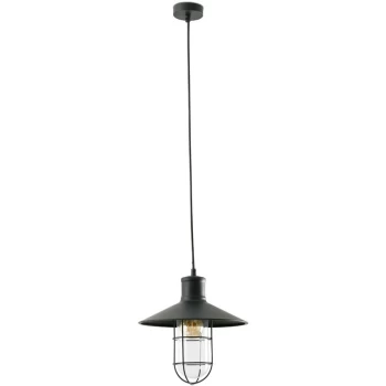 image of Faro Marina - 1 Light Ceiling Pendant Black, Glass, E27