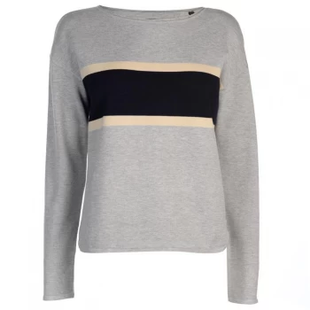 image of Marc O Polo Boat Neck Stripe Jumper - Grey