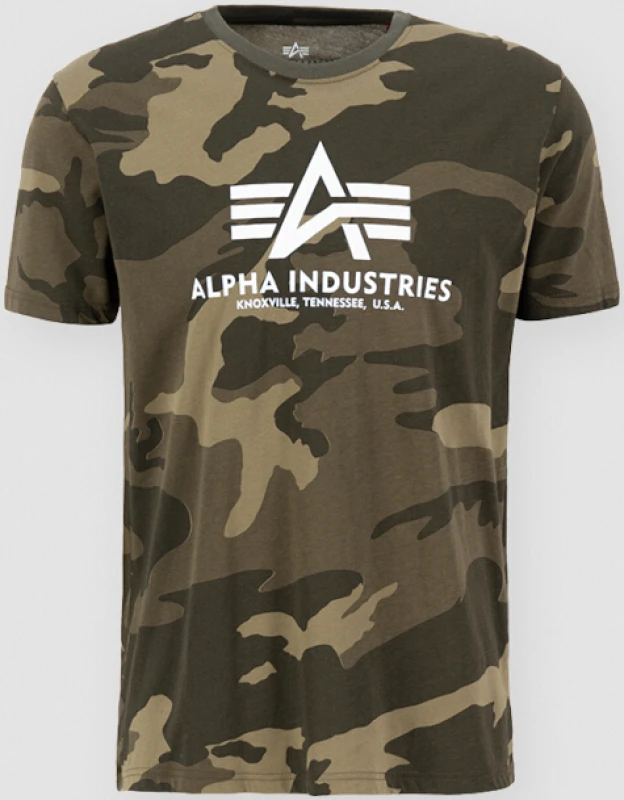 Image of Alpha Industries Basic Camo T-Shirt, green, Size XS for Men