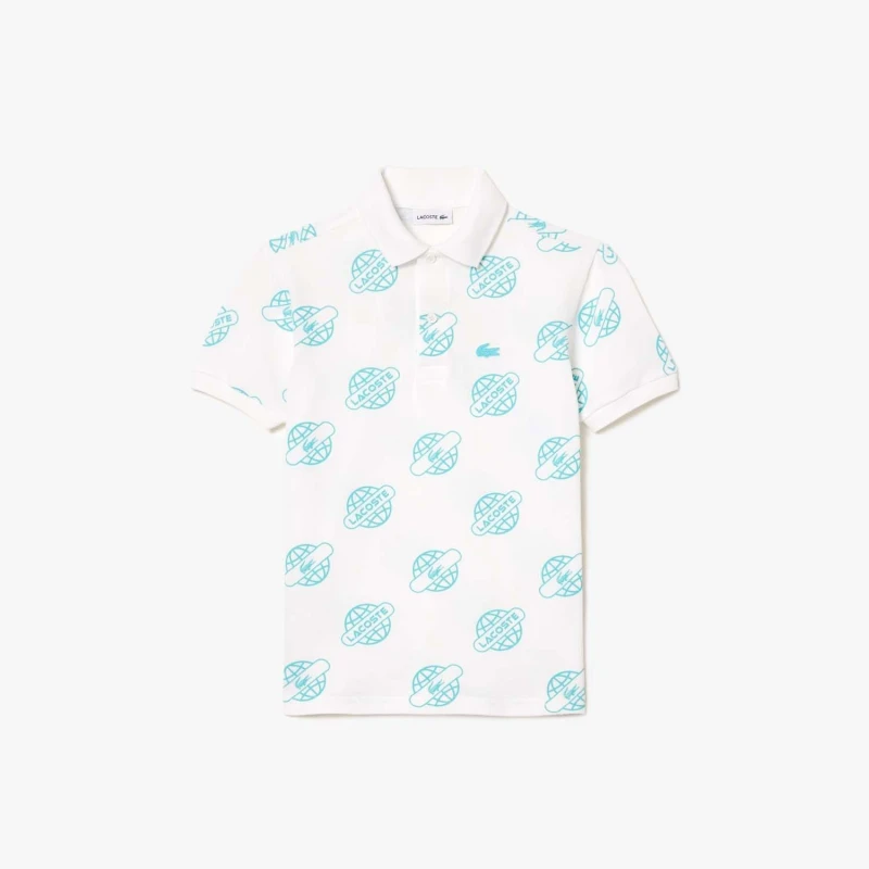 Image of Lacoste Cotton Piqu Print Polo Shirt - Multi Multi 8
