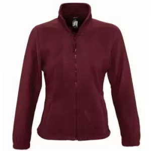 image of SOLS Womens/Ladies North Full Zip Fleece Jacket (S) (Burgundy)