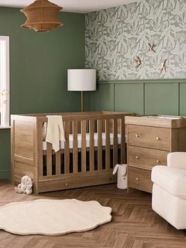 Image of Obaby Nika 2 Piece Room Set & Under Drawer - Oak, Brown 21OB1008D2UD