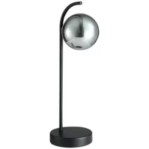 image of Spring Contemporary Globe Table Lamp Black, Glass