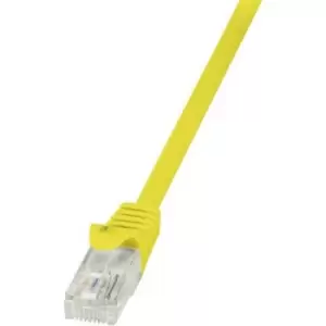 Image of LogiLink CP2027U RJ45 Network cable, patch cable CAT 6 U/UTP 0.50 m Yellow incl. detent