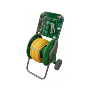 Assembled 25m Reinforced Garden Hose Pipe Trolley Set