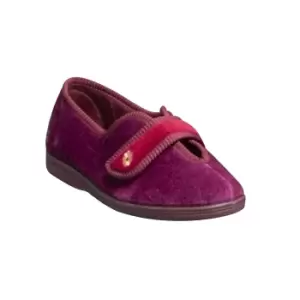 image of Mirak Andrea Touch Fastening Slipper / Womens Slippers / Ladies Slippers (3 UK) (Wine)