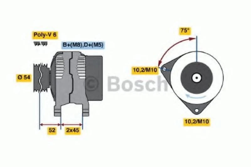 Image of Alternator Bosch 0 986 042 081