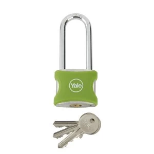 image of Yale Aluminium Long Shackle 38mm Padlock - Green