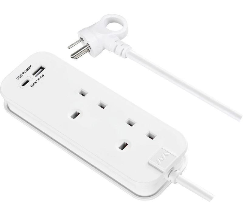 Image of MASTERPLUG TAUSA2UAC20 2-Socket Extension Lead with USB 5015056666877