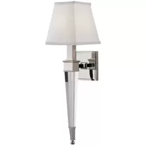 Image of Ruskin 1 Light Wall Sconce Polished Nickel, Silk
