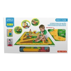 image of Seek'O Farm Carpet Building Blocks (82 Pieces)