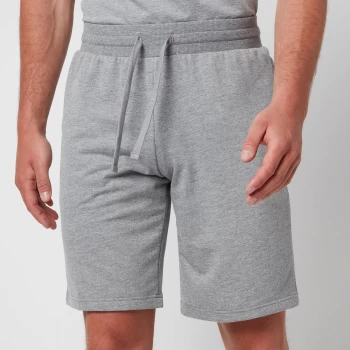 Image of Emporio Armani All Over Logo Terry Bermuda Shorts Grey Melange Size L Men