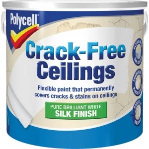 image of Polycell Crack Free Ceiling Paint Smooth Silk 2.5l