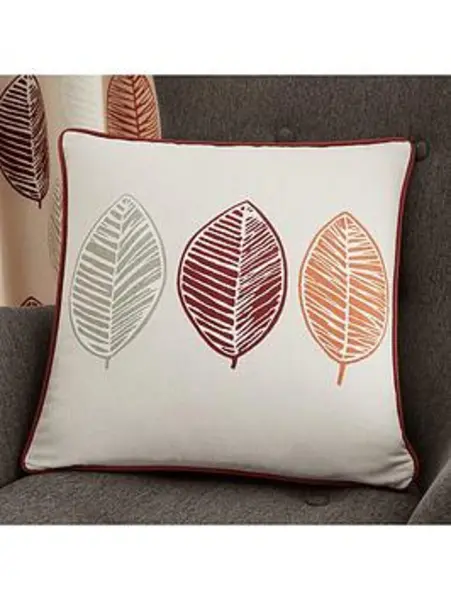 Scandi Leaf Filled Cushion Ochre NKKRM Unisex