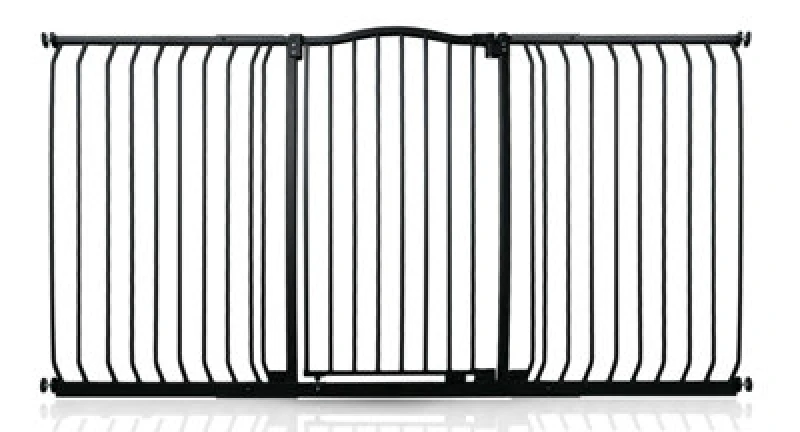 Image of Safetots Extra Tall Curved Top Safety Gate, 179Cm - 188Cm, Matt Black, Extra Tall 100Cm In Height, Pressure Fit Stair Gate