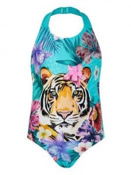 Monsoon Girls S.E.W. Tiko Tiger Swimsuit - Green