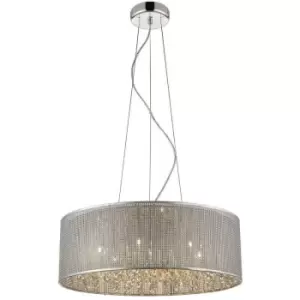 image of Spring Lighting - Spring Traditional Pendant Ceiling 7 Light Silver, Crystal