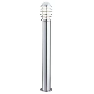 Image of 1 Light Outdoor Bollard Light Stainless Steel with Polycarbonate Diffuser IP44, E27