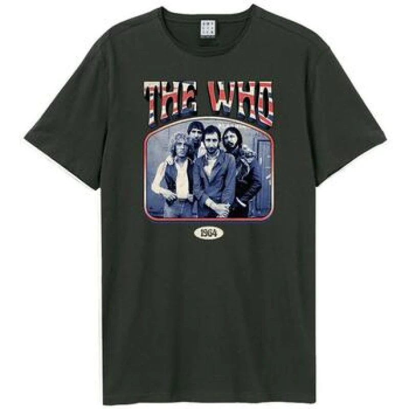 Image of Amplified Amplified Men Union Jack Band Pic The Who T-Shirt in Charcoal Size: X-Small Charcoal XS Male 5063806466321
