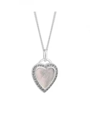 image of Simply Silver Pearl Heart Necklace