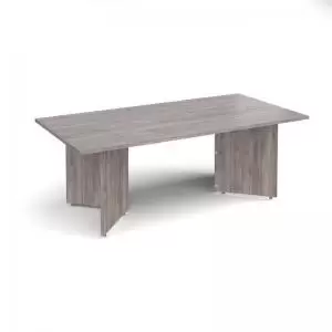 image of Arrow head leg rectangular boardroom table 2000mm x 1000mm - grey oak