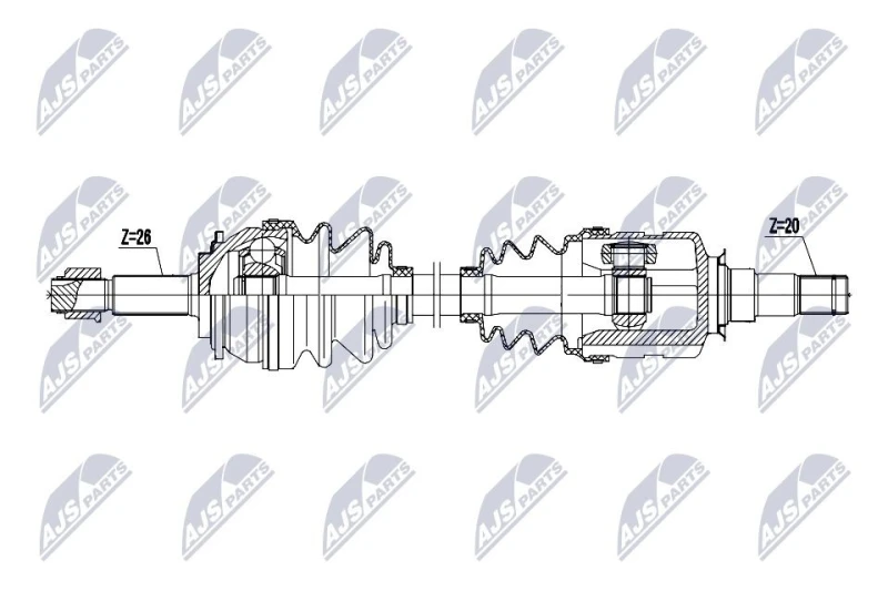 Image of NTY NPW-TY-225 Drive shaft Front Axle Right Drive Shaft (13)