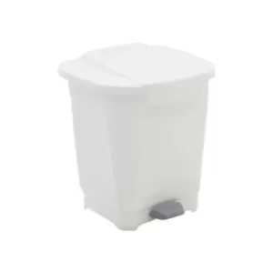 image of Tramontina - 20l Plastic Pedal Bin, White colour - White