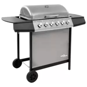 Image of Vidaxl Gas Bbq Grill With 6 Burners Black And Silver