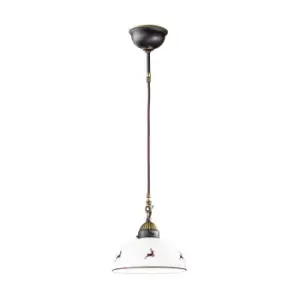 Image of Nonna Cottage Style Glass Dome Pendant Light Antique Brass, 1x E27