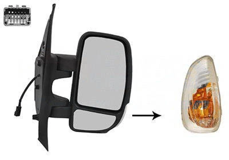 Image of VAN WEZEL 3799808 Wing mirror * HAGUS * Right, black, Short mirror arm Outside Mirror (50)