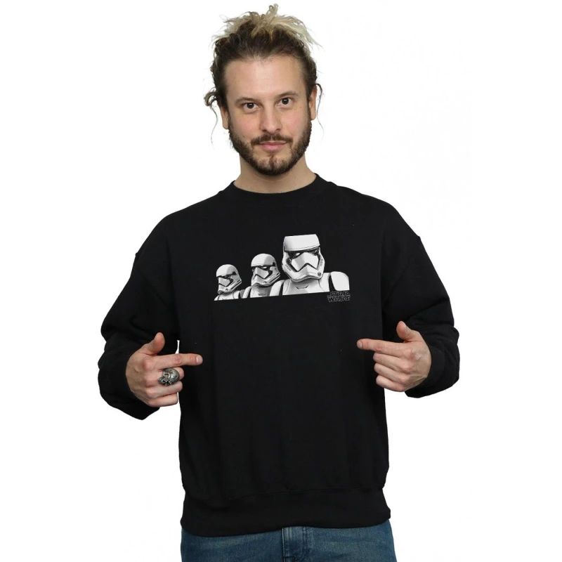 Image of Disney Men Star Wars The Rise Of Skywalker Troopers Band Sweatshirt in Black Size: Small Black S Male 5059400162417
