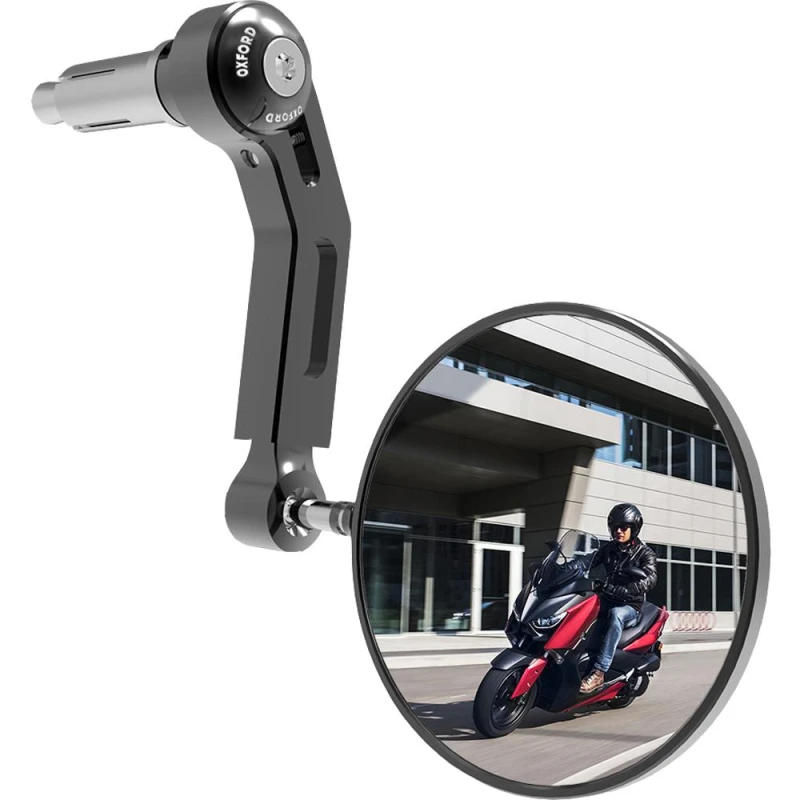 Image of Oxford Premium Aluminium Bar End Mirror Left Hand Side