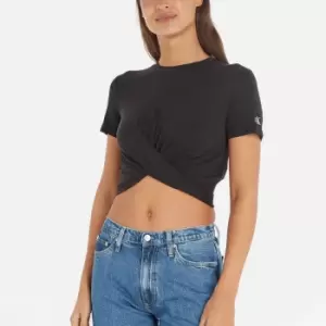 Image of Calvin Klein Jeans Model-Blend Twisted Cropped Top - L